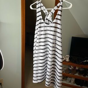 Black and white bathing suit coverup.